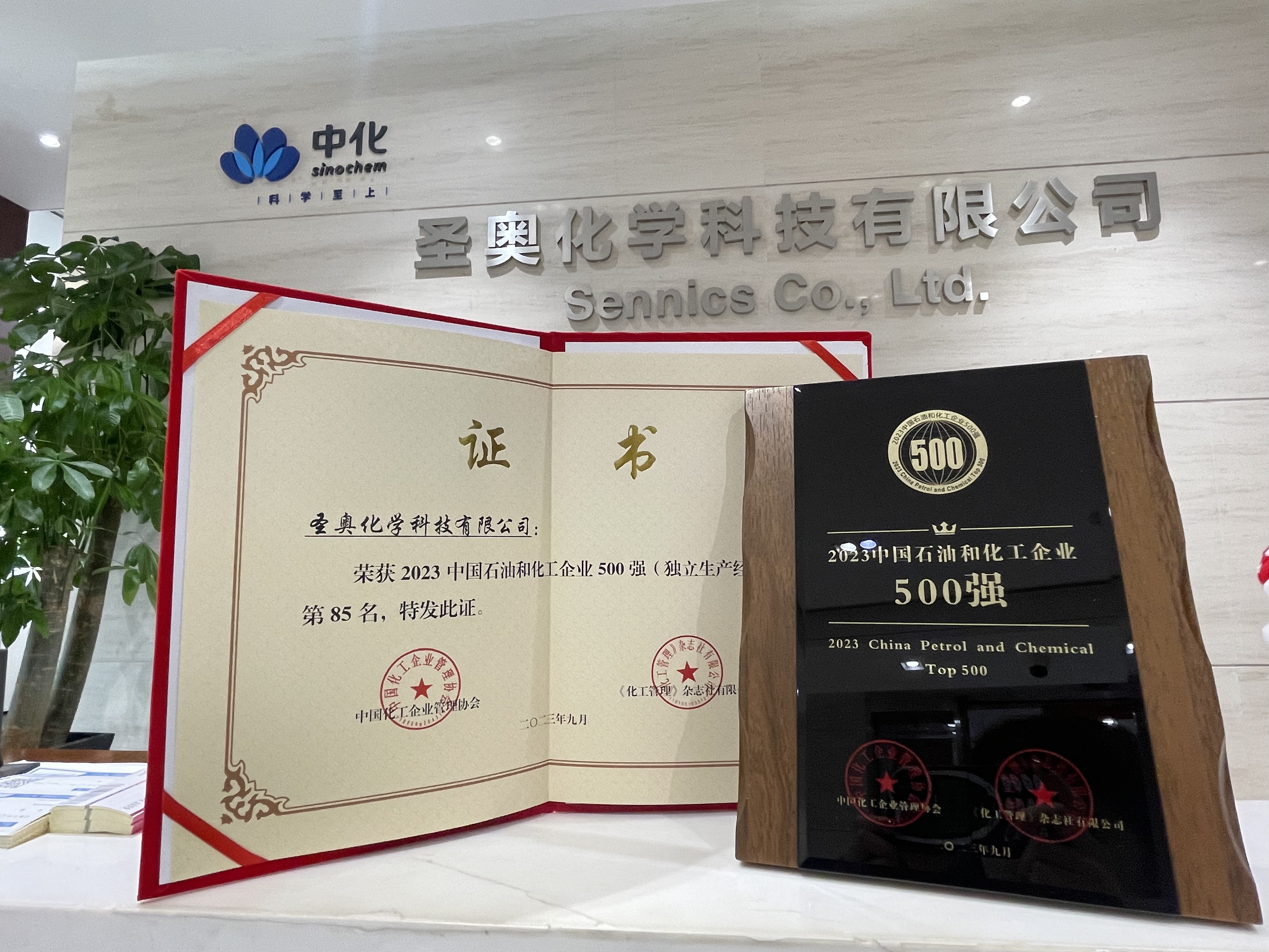 圣奥化学再次上榜2023中国石油和化工企业50...