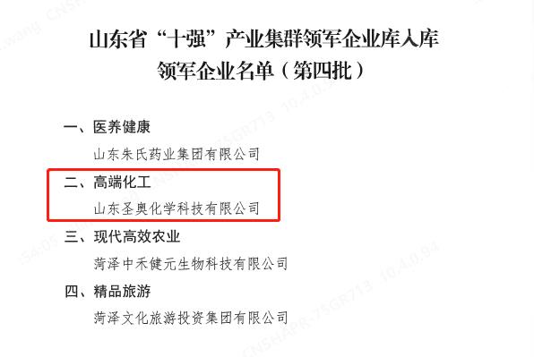 Sennics Shandong made the list of leadin...